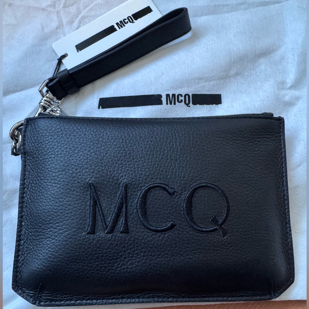 NWT Alexander McQueen leather wristlet pouch